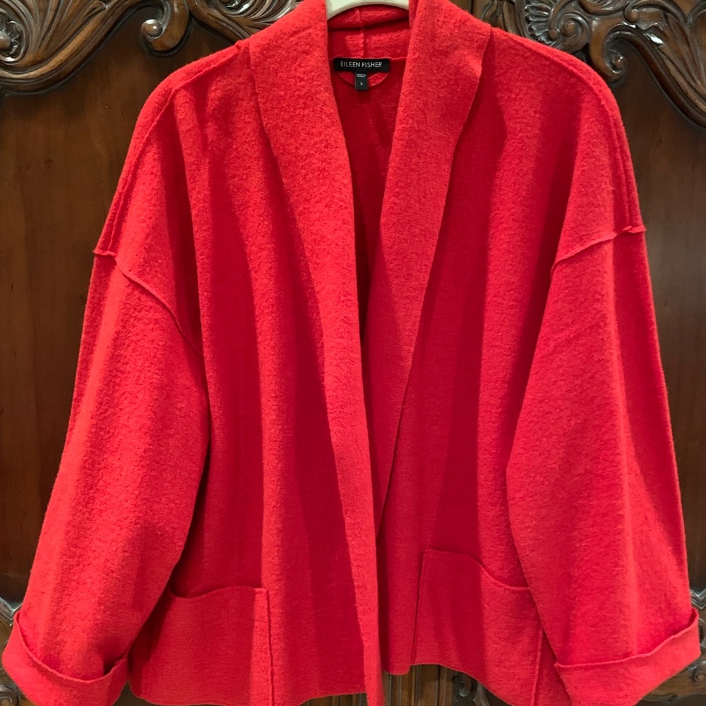 Eileen Fisher red wool jacket